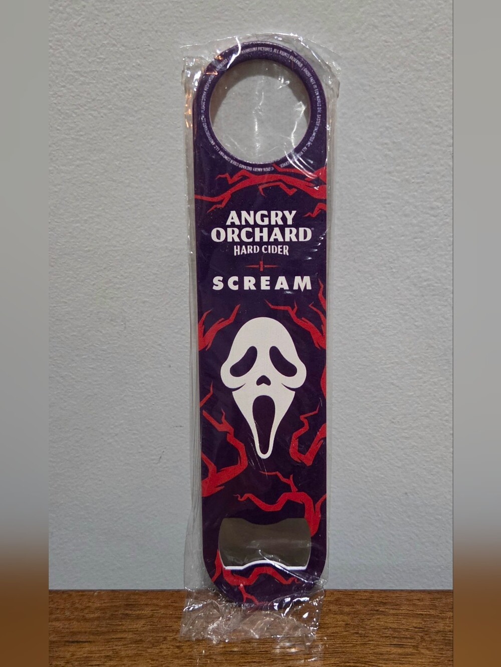 New Angry Orchard Hard Cider Scream Halloween Paddle Bottle Opener